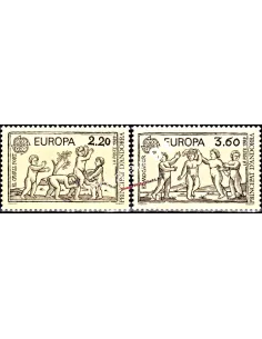 Timbres  d'Andorre Français n° 378 à 379 -  Thématiques : Europa - Enfance