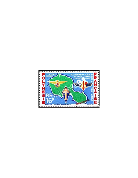 Timbre de POLYNÉSIE n° PA 8, France Libre, timbre des Dom-Tom