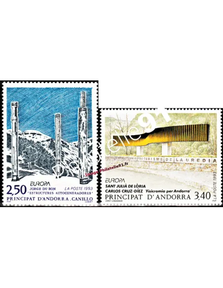 Timbres d'Andorre Français n° 430 à 31 - Thématiques: Art et EUROPA
