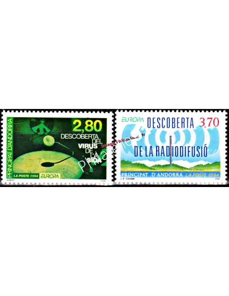 Timbres  d'Andorre Français n° 444 à 445 -  Thématique : Europa