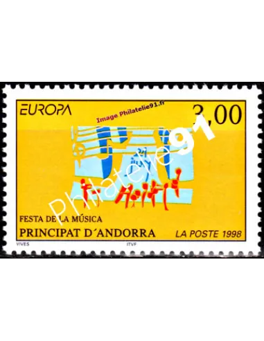 Timbre d'Andorre Français n° 504 - Thématiques: Europa et musique
