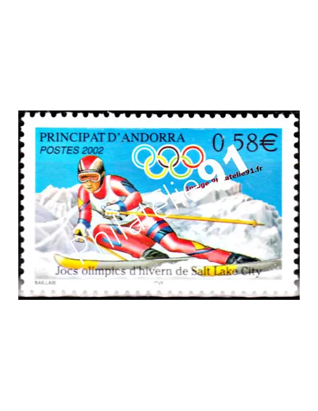 Timbre d'Andorre Français n° 566 - Thématique: J.O