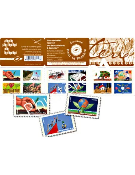 Timbres français autoadhésifs - Carnet "Le timbre fête La Terre" - Fête du timbre 2011