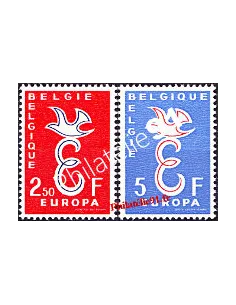 timbre de BELGIQUE n° 1064 à 1065 - EUROPA 1958