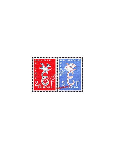timbre de BELGIQUE n° 1064 à 1065 - EUROPA 1958