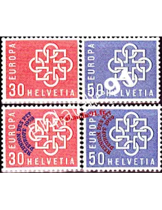 timbres de Suisse n° 630 à 633 - EUROPA 1959