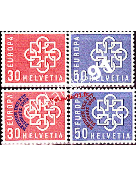 timbres de Suisse n° 630 à 633 - EUROPA 1959