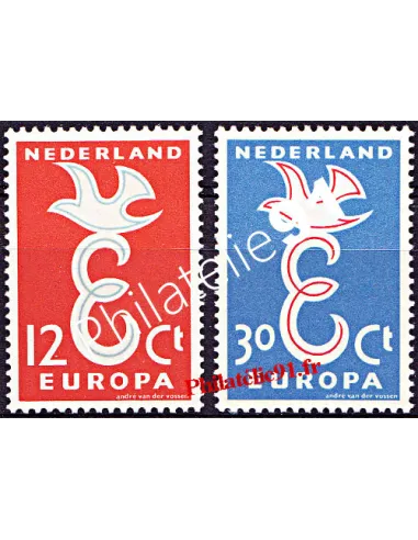 timbres des Pays-Bas n° 691 à 692 - EUROPA 1958
