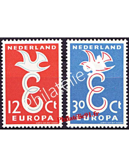 timbres des Pays-Bas n° 691 à 692 - EUROPA 1958