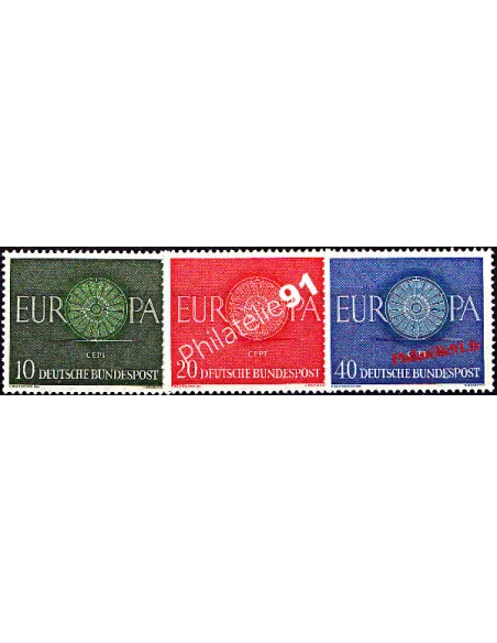 Timbres d'Allemagne n° 210 à 212 - EUROPA 1960