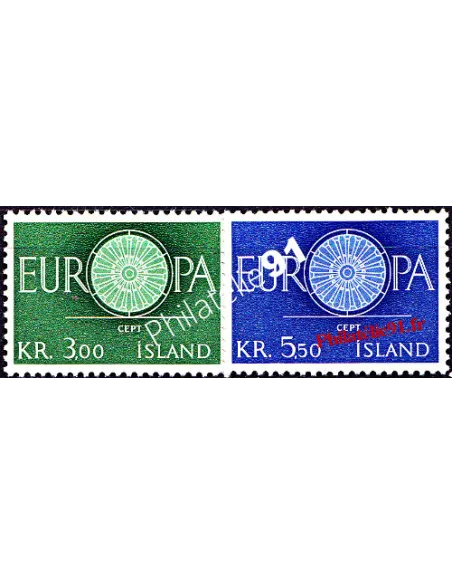 Timbres d'Islande n° 301 à 302 - EUROPA 1960
