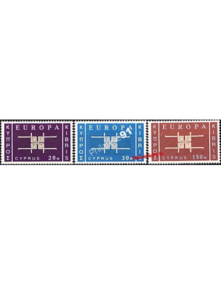 Timbres de Chypre n° 217 à 219 - EUROPA 1963