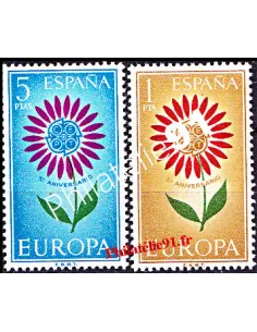 Timbres d'Espagne n° 1271 et 1272 - EUROPA 1964