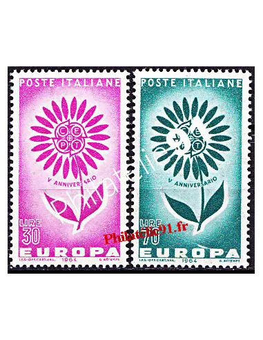 Timbres d'Italie n° 907 et 908 - EUROPA 1964