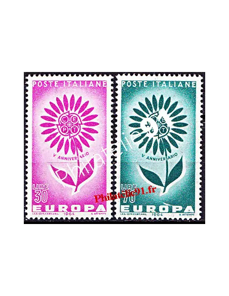 Timbres d'Italie n° 907 et 908 - EUROPA 1964