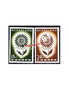 Timbres des PAYS-BAS n° 801 et 802 - EUROPA 1964