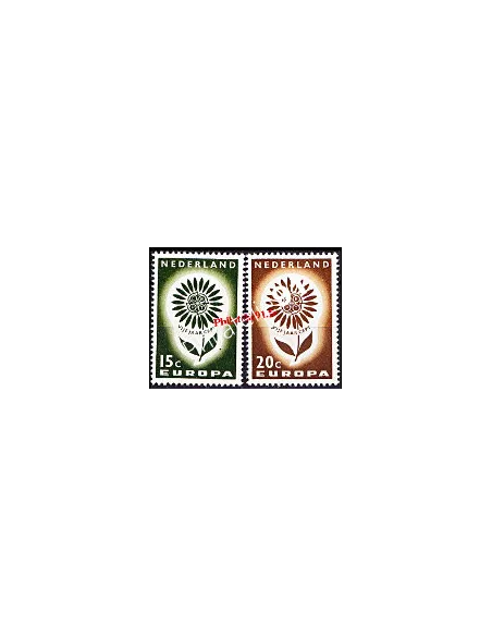 Timbres des PAYS-BAS n° 801 et 802 - EUROPA 1964