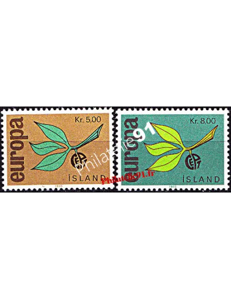 Islande n° 350 et 351, EUROPA 1965, collection timbres d'Europe