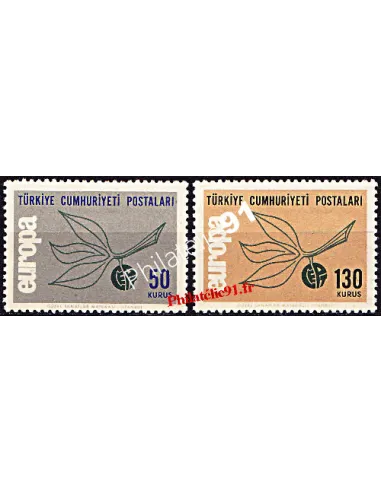 timbres de Turquie n° 1741 et 1742 - EUROPA 1965