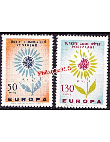 timbres de Turquie n° 1697 et 1698 - EUROPA 1964