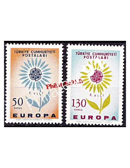 timbres de Turquie n° 1697 et 1698 - EUROPA 1964