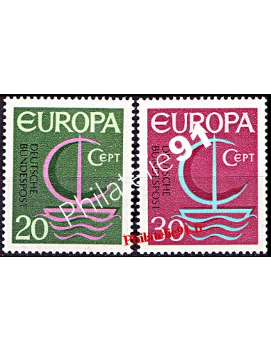 Allemagne n° 376 et 377, EUROPA 1966, collection de timbres d'Europe