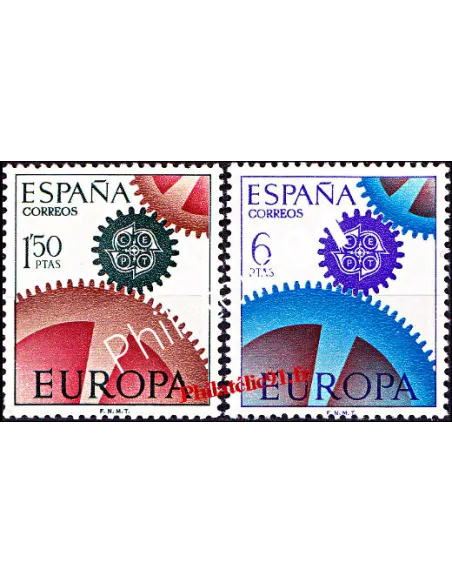 Timbres d'Espagne n° 1448 et 1449 - EUROPA 1967