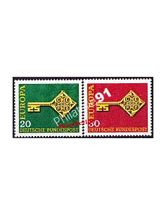 Timbres d'Allemagne n° 423 et 424 - EUROPA 1968