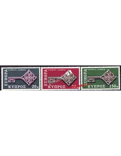 timbres de CHYPRE n° 299 à 301, timbres EUROPA 1968