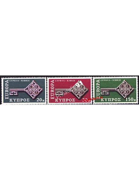 timbres de CHYPRE n° 299 à 301, timbres EUROPA 1968