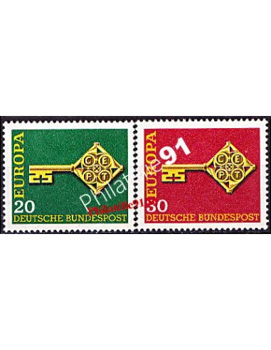 Timbres d'Allemagne n° 423 et 424 - EUROPA 1968