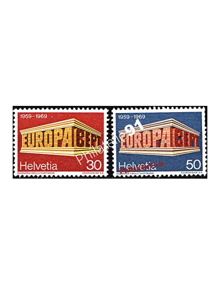 Timbres de SUISSE n° 832 et 833 - EUROPA 1969