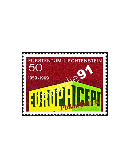 Timbre du Liechtenstein n° 454 - EUROPA 1969