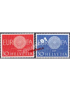 Timbres de SUISSE n° 666 - 667 - Timbre EUROPA 1960