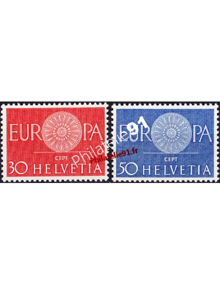 Timbres de SUISSE n° 666 - 667 - Timbre EUROPA 1960