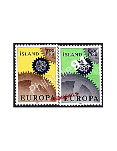 Timbres d'Islande n° 364 et 365 - EUROPA 1967