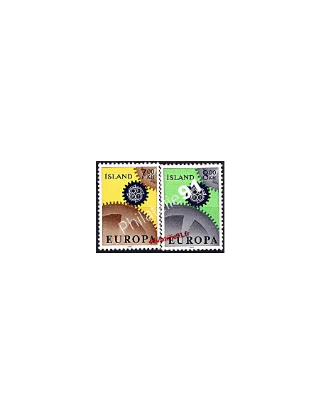 Timbres d'Islande n° 364 et 365 - EUROPA 1967