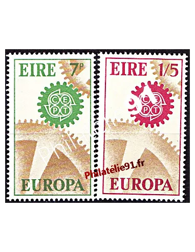 Timbres d'Irlande n° 191 et 192 - EUROPA 1967