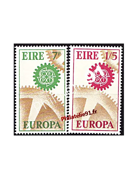 Timbres d'Irlande n° 191 et 192 - EUROPA 1967