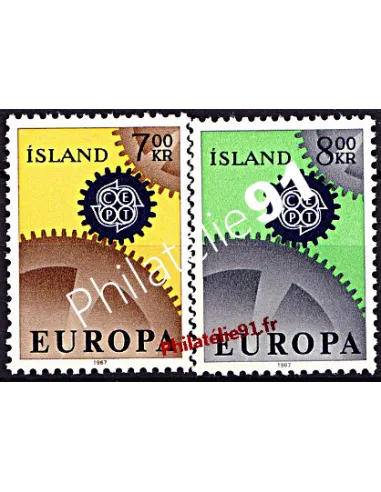 Timbres d'Islande n° 364 et 365 - EUROPA 1967