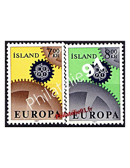 Timbres d'Islande n° 364 et 365 - EUROPA 1967