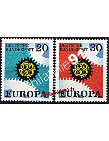 Timbres d'Allemagne n° 398 et 399 - EUROPA 1967