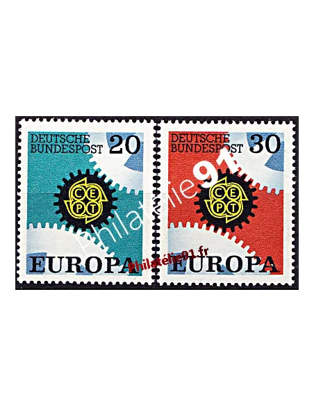 Timbres d'Allemagne n° 398 et 399 - EUROPA 1967