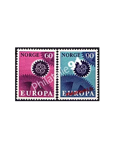 Timbres de NORVÈGE n° 509 et 510 - EUROPA 1967