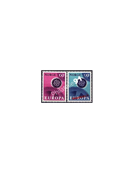 Timbres de NORVÈGE n° 509 et 510 - EUROPA 1967