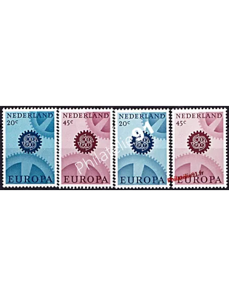 Timbres des PAYS-BAS n° 850 a 851a - EUROPA 1967