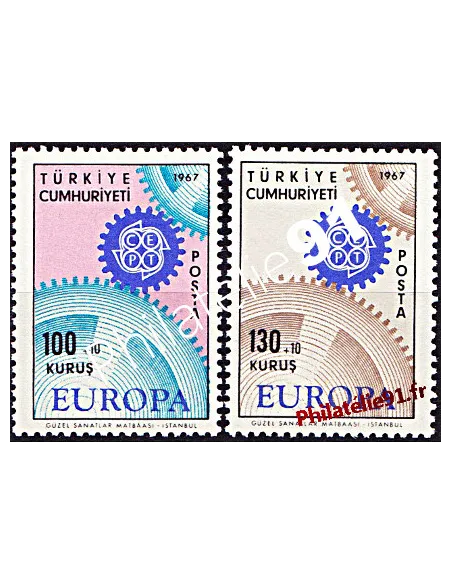 timbres de Turquie n° 1829 - 1830 - EUROPA 1967