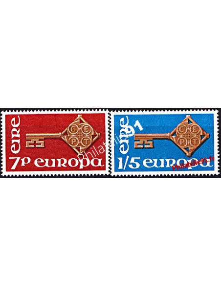 Timbres d'Irlande n° 203 et 204 - EUROPA 1968
