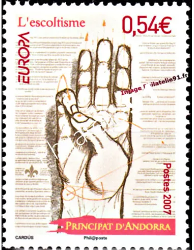 Timbre d'Andorre Français n° 640 - Thématiques: Europa et scout