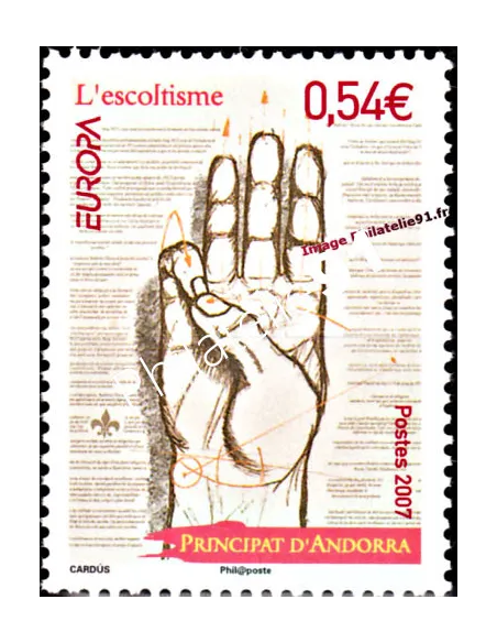 Timbre d'Andorre Français n° 640 - Thématiques: Europa et scout